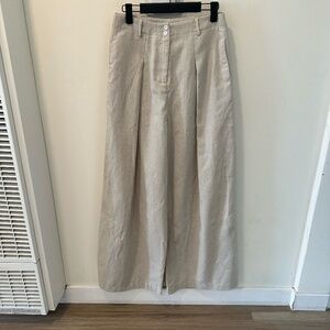 COMMENSE CREAM WIDE LEG PANT
